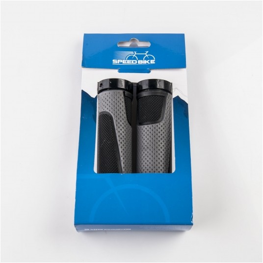 chwyt kier. alu/końcówki czarno/szary -zdjęcie numer 1