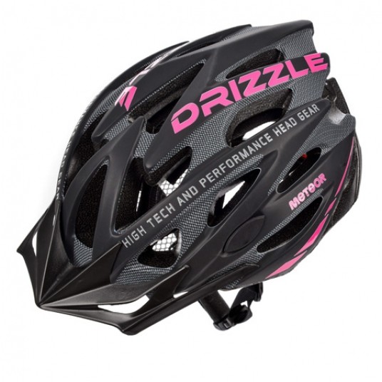 kask Meteor Drizzle czarno-róż L(58-61cm) -zdjęcie numer 1