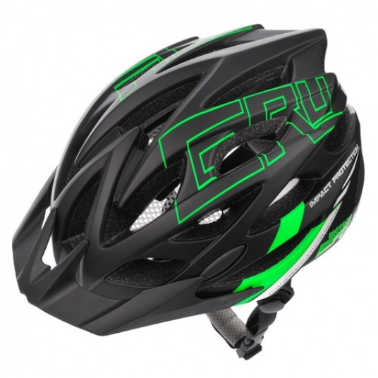 kask Meteor Gruver L(58-61cm) czarno/zielony -zdjęcie numer 1
