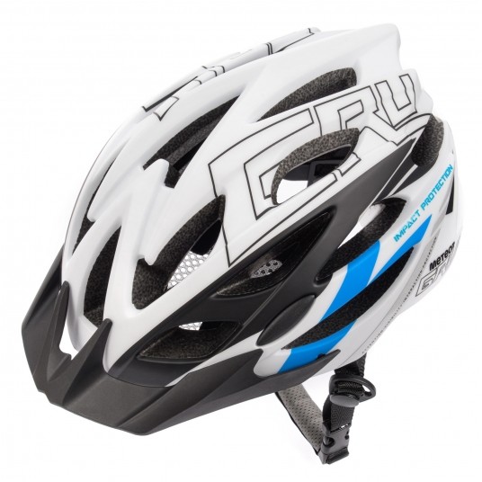 kask Meteor Gruver M(55-58cm) biało/niebieski -zdjęcie numer 1