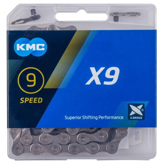 łańcuch KMC X9 szary/box -zdjęcie numer 1