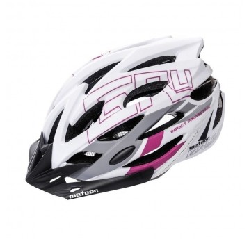 kask Meteor Gruver L(58-61cm) biał/szar/bakła