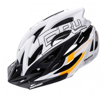 kask Meteor Gruver M(55-58cm) biał/czar/pom
