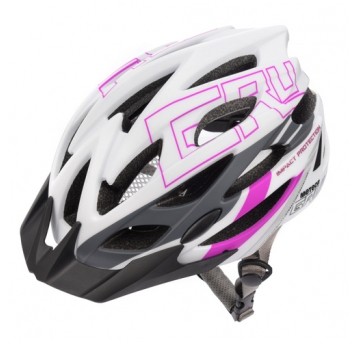 kask Meteor Gruver M(55-58cm) biało/szary/bakł.