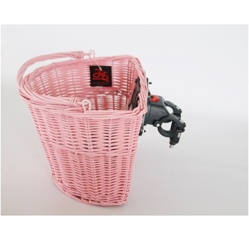 kosz wiklina clip-on różowy